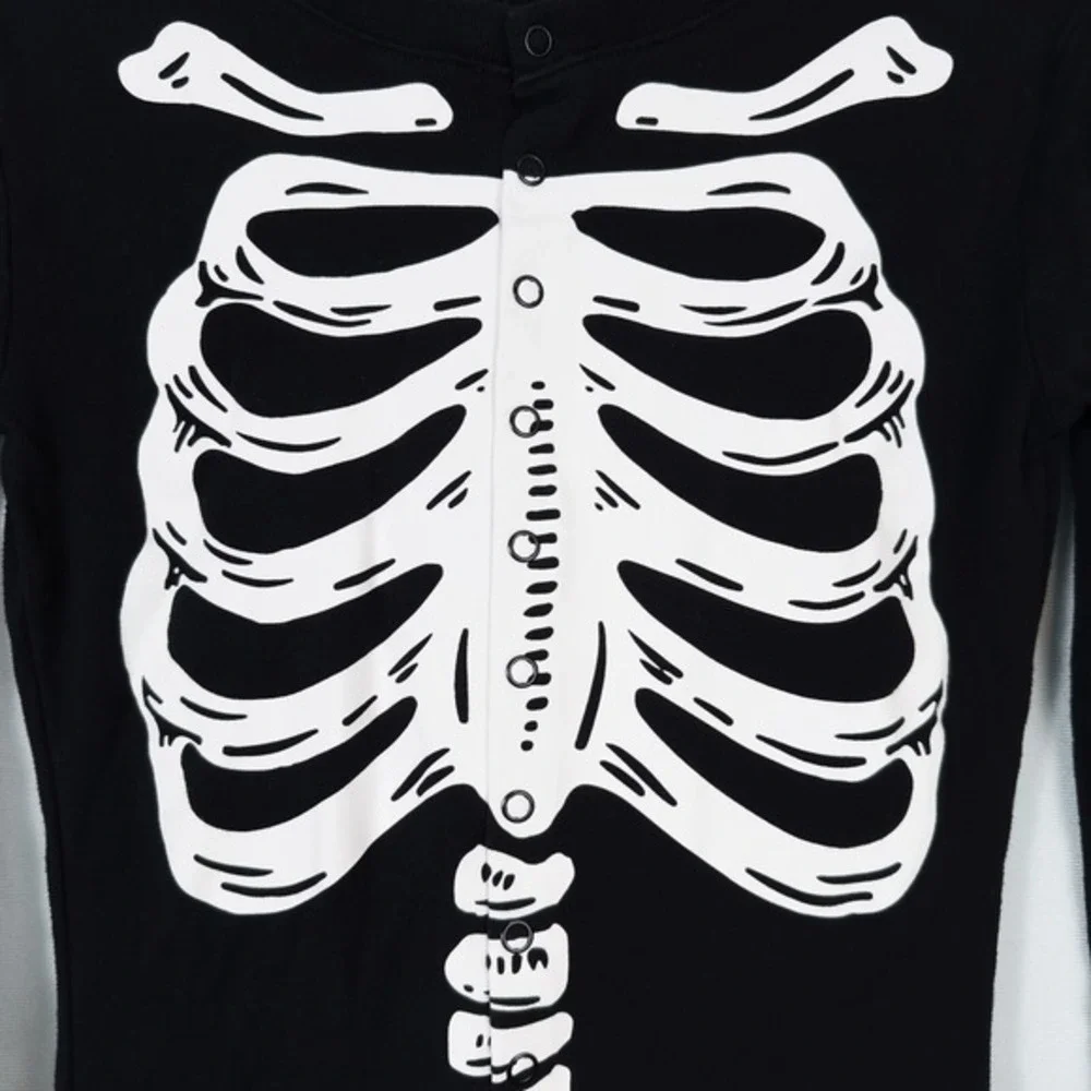 Old Navy Kids Unisex One Piece Skeleton Pajamas Halloween‎ Costume Size XL (12)